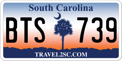 SC license plate BTS739