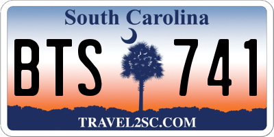 SC license plate BTS741