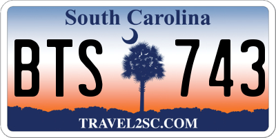 SC license plate BTS743