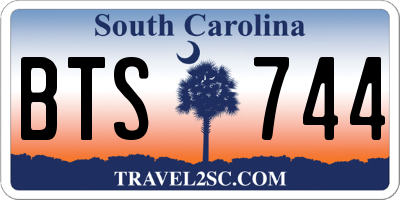 SC license plate BTS744