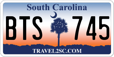 SC license plate BTS745