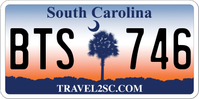 SC license plate BTS746