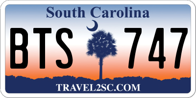 SC license plate BTS747