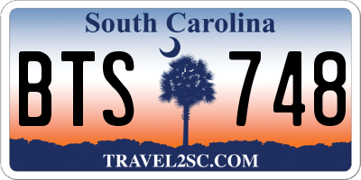 SC license plate BTS748