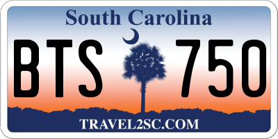 SC license plate BTS750