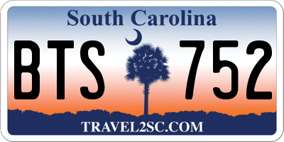 SC license plate BTS752
