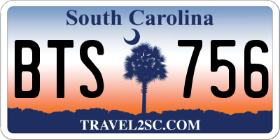 SC license plate BTS756