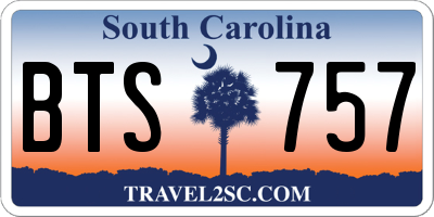 SC license plate BTS757