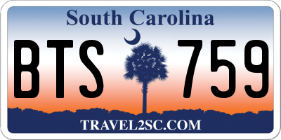SC license plate BTS759