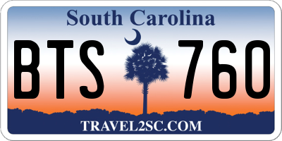 SC license plate BTS760
