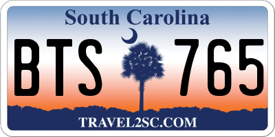 SC license plate BTS765