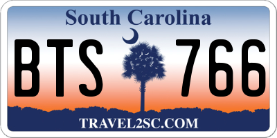 SC license plate BTS766