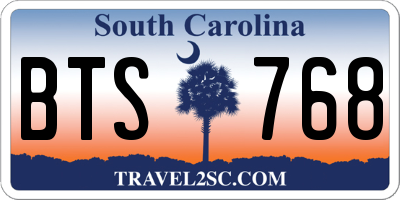 SC license plate BTS768