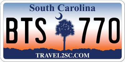 SC license plate BTS770