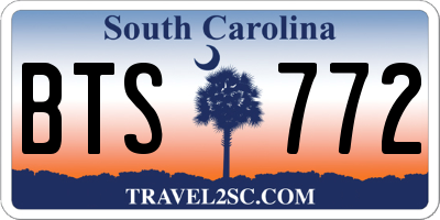 SC license plate BTS772