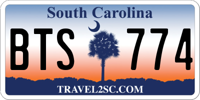 SC license plate BTS774