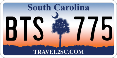 SC license plate BTS775