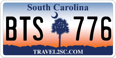 SC license plate BTS776