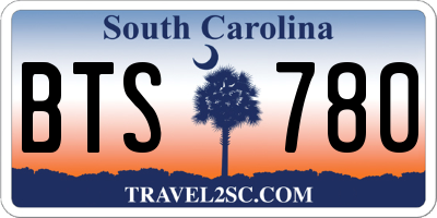 SC license plate BTS780