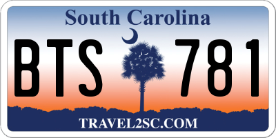 SC license plate BTS781
