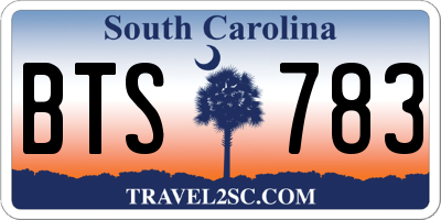 SC license plate BTS783
