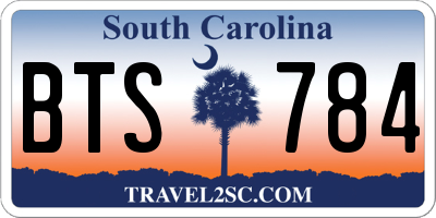SC license plate BTS784