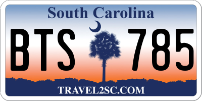 SC license plate BTS785