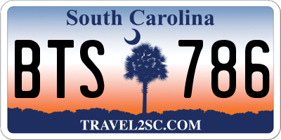SC license plate BTS786