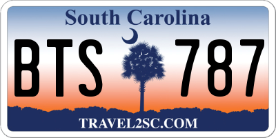 SC license plate BTS787