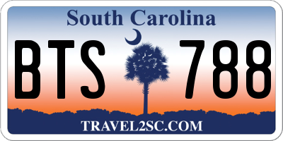 SC license plate BTS788