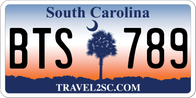 SC license plate BTS789