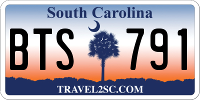 SC license plate BTS791