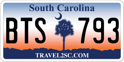SC license plate BTS793