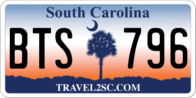 SC license plate BTS796
