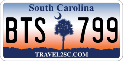 SC license plate BTS799