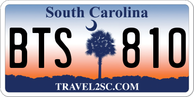 SC license plate BTS810
