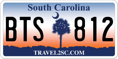 SC license plate BTS812