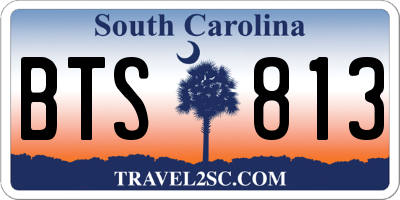 SC license plate BTS813