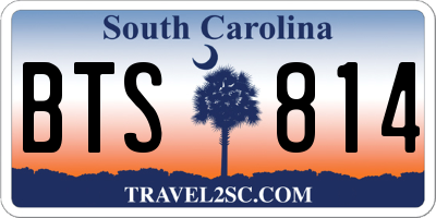 SC license plate BTS814