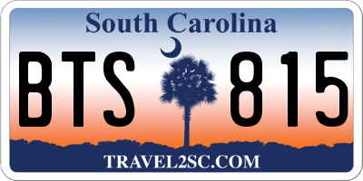 SC license plate BTS815