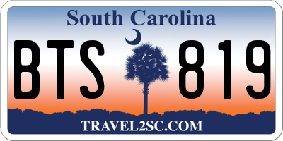 SC license plate BTS819