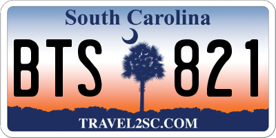 SC license plate BTS821