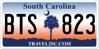 SC license plate BTS823