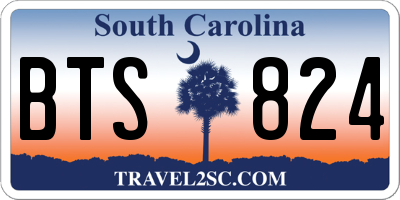 SC license plate BTS824