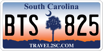 SC license plate BTS825