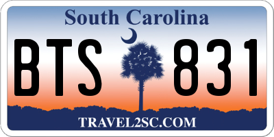 SC license plate BTS831