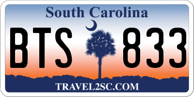 SC license plate BTS833