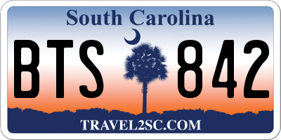 SC license plate BTS842