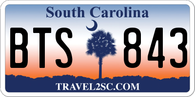 SC license plate BTS843