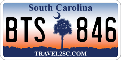 SC license plate BTS846